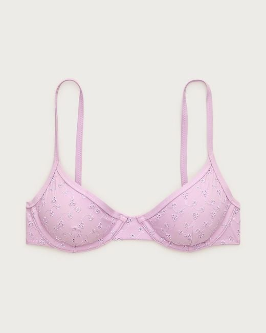 J.Crew Pink Underwire Eyelet Bikini Top