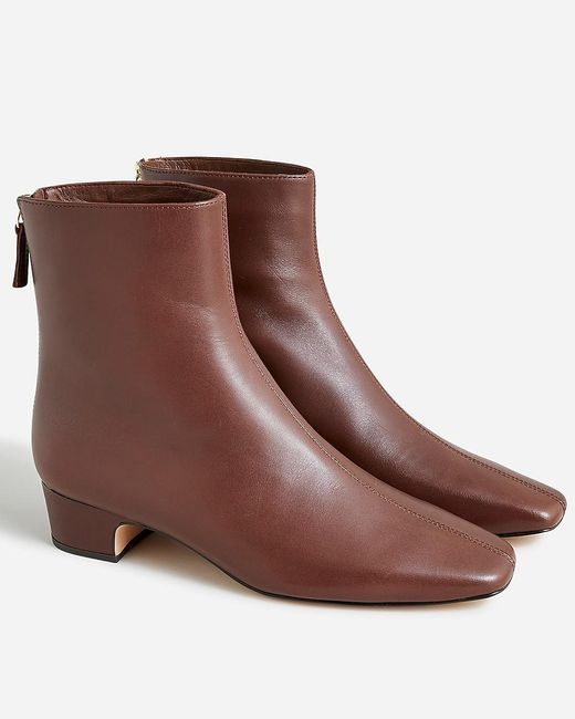J.Crew Brown Roxie Back-Zip Ankle Boots