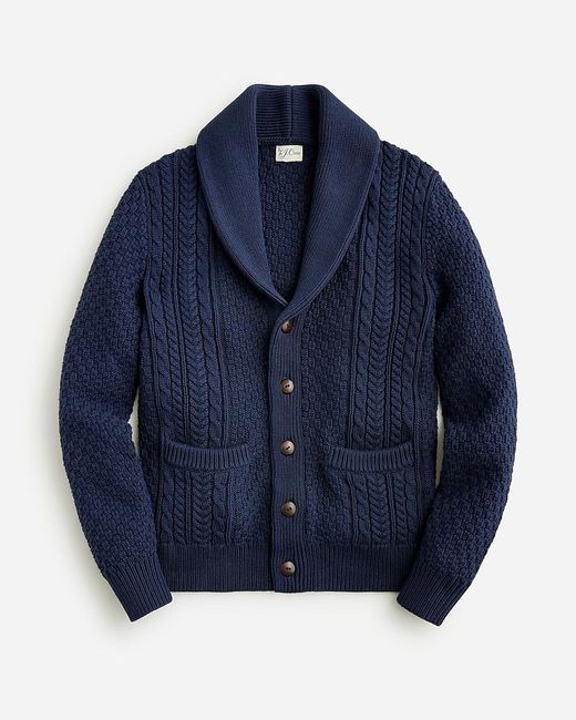 Cable knit shawl collar sweater best sale
