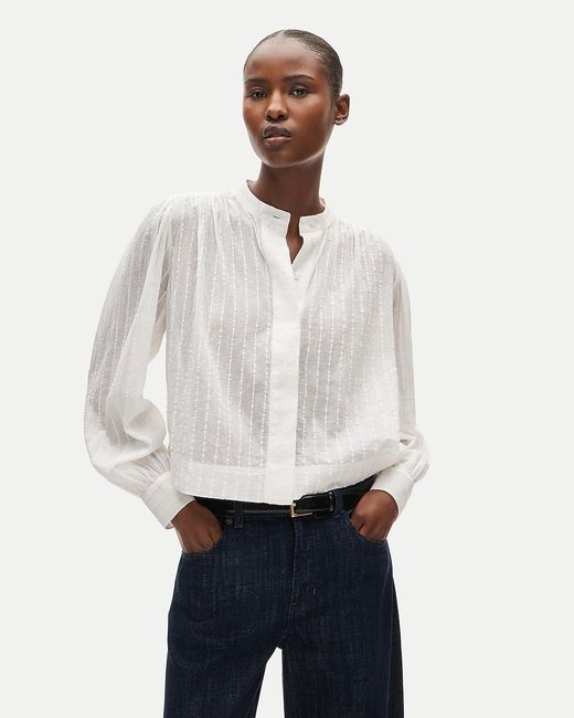 J.Crew White Button-Front Blouse