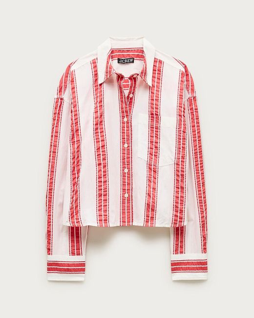 J.Crew Red Étienne Cropped Button-Up