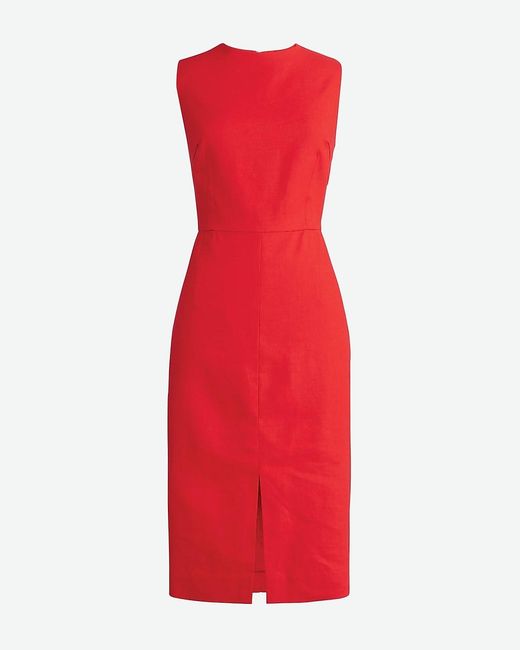 J.Crew Red Tall High-Neck Sheath Dress