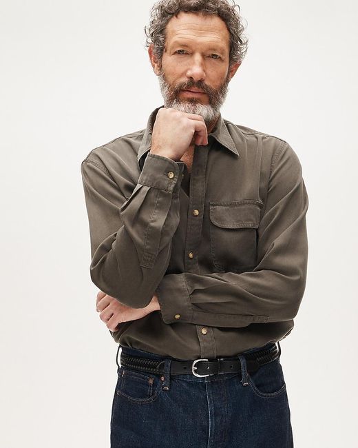 J.Crew Gray Two-Pocket Workshirt for men