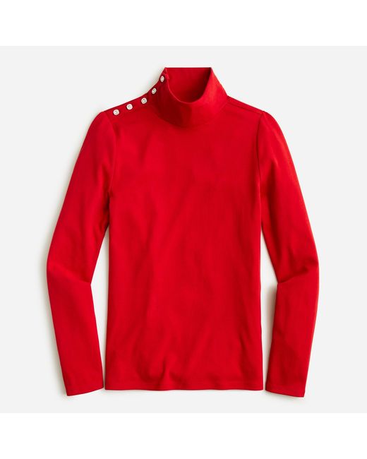 Camiseta J.Crew Perfect-Fit Manga Larga Mujer Azul Marino México - ¡Con Botones Dorados!