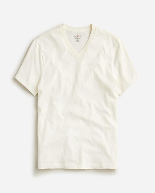 J.Crew Natural Slim Sueded Cotton V-Neck T-Shirt for men