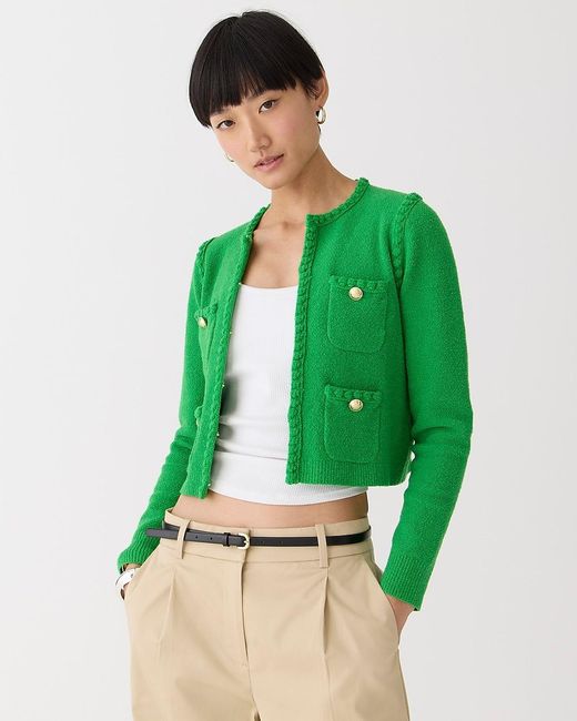 J.Crew Green Odette Sweater Lady Jacket