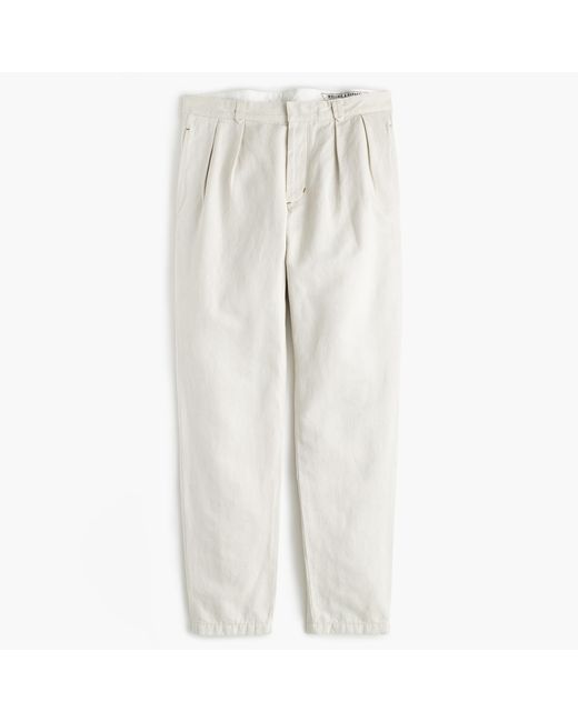 J.Crew White Wallace & Barnes Double-pleated Chino for men