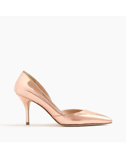 J.Crew Leather Colette Metallic Rose 