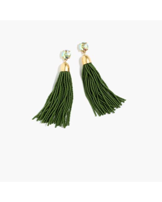 Earrings & Studs | Olive Green Coloured Tassel Earrings | Freeup