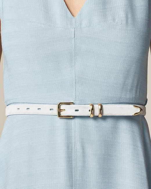 J.Crew Blue Thin Suede Belt
