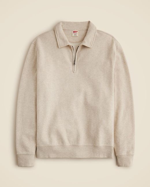 J.Crew Natural Lightweight French Terry Half-Zip Sweatshirt for men