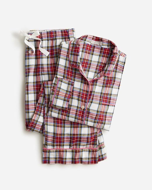 J.Crew Red Flannel Long-Sleeve Pajama Pant Set