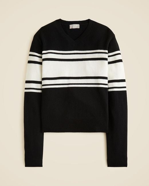 J.Crew Black Cashmere High V-Neck Sweater