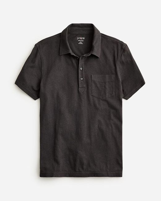 J.Crew Black Tall Hemp-Organic Cotton Blend Polo Shirt for men