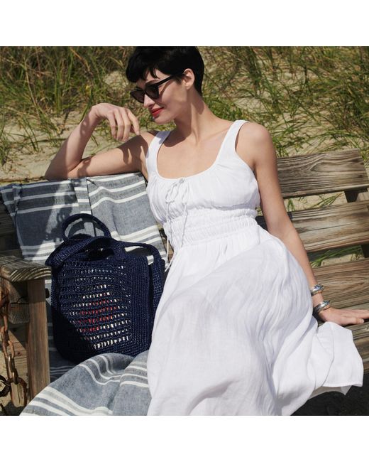 J crew white linen dress top
