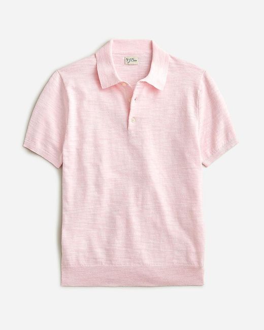 J.Crew Pink Short-Sleeve Cotton-Blend Sweater-Polo for men