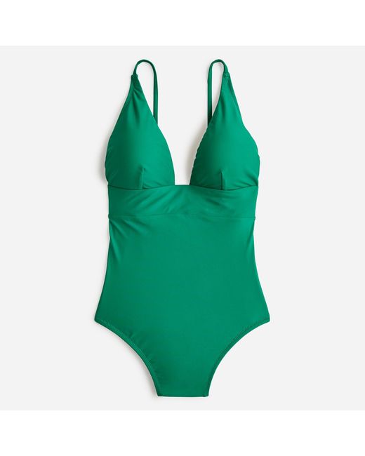 J Crew Plunge One piece In Green Lyst