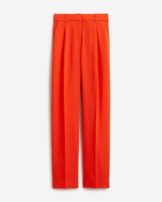 J.Crew Red Tall Relaxed Drapey Crepe Trouser