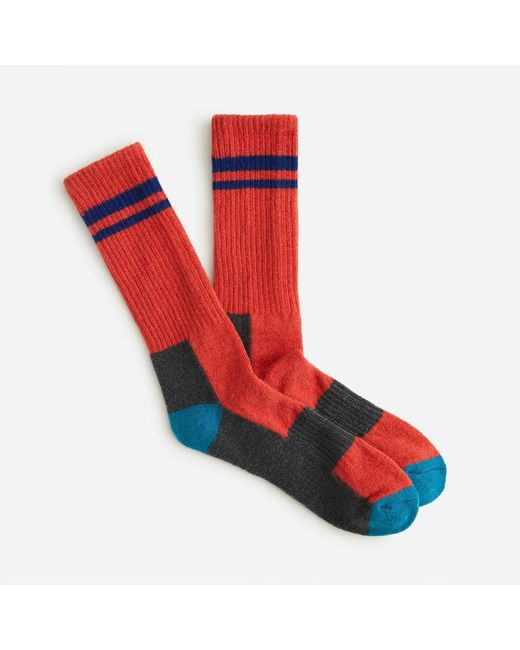 J.Crew Red Nordic Socks In Wool Blend for men