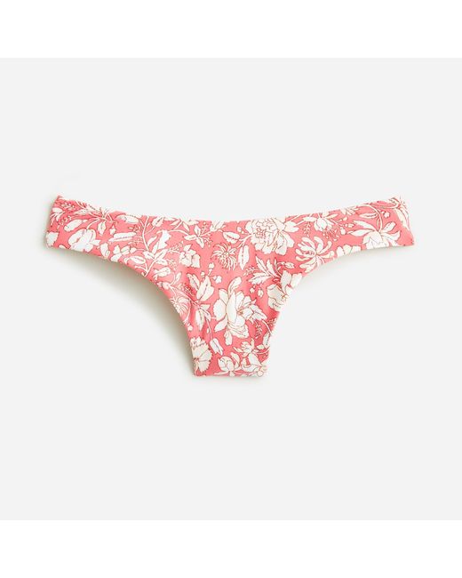 J.Crew Synthetic Curved-waist Cheeky Bikini Bottom In Tossed Floral in ...