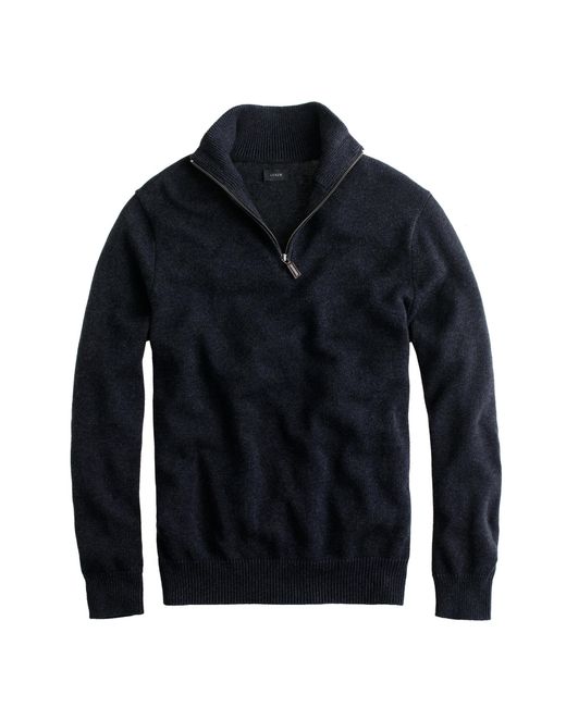 J.Crew Gray Cotton-cashmere Half-zip Sweater for men