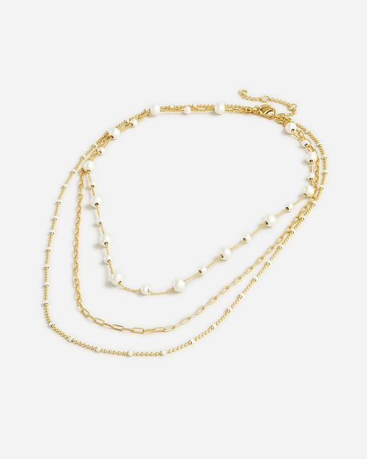 J.Crew White Dainty-Plated Layered Necklace