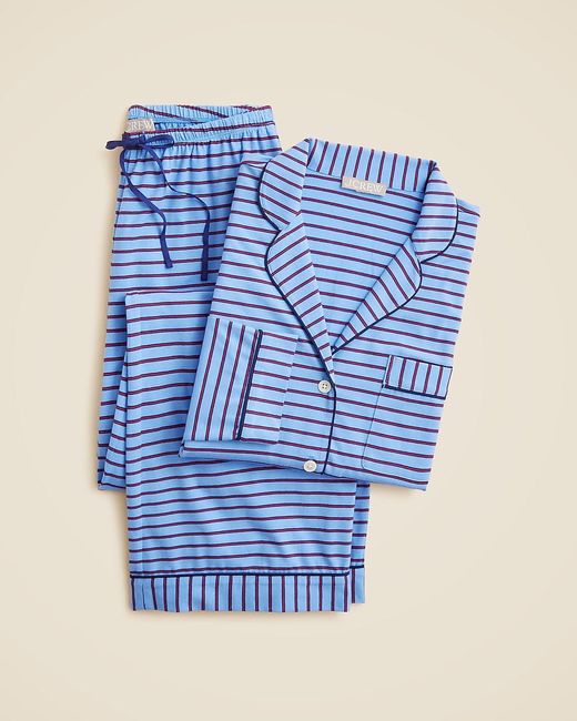 J.Crew Blue Dreamy Cotton-Blend Pajama Pant Set