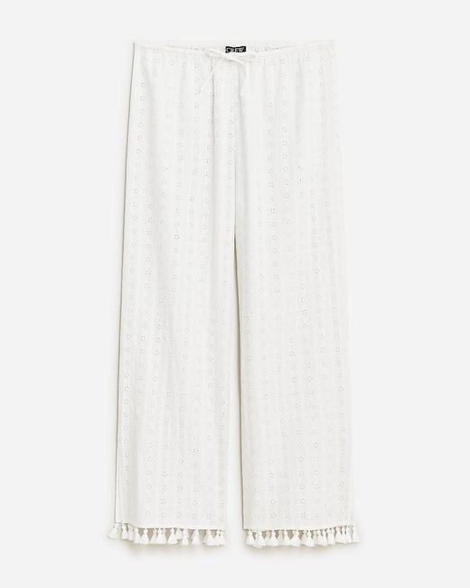 J.Crew Natural Eyelet Beach Pant With Tassels