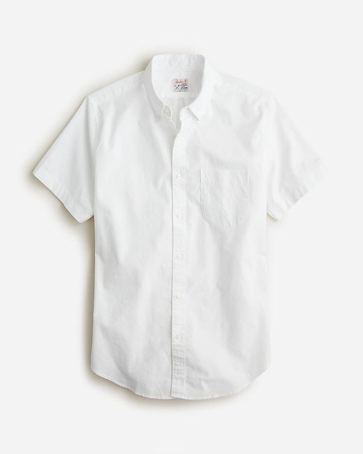 J.Crew White Slim Short-Sleeve Broken-In Organic Cotton Oxford Shirt for men