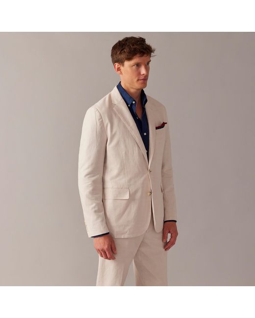 J.Crew Ludlow Slim-fit Unstructured Suit Jacket In Irish Cotton-linen ...