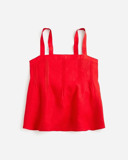 J.Crew Red Bow-Back Linen Top