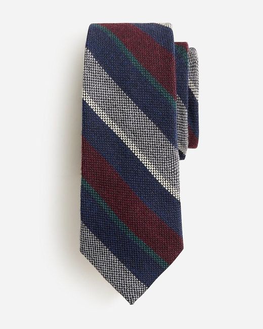 J.Crew Blue Italian Wool Striped Tie for men