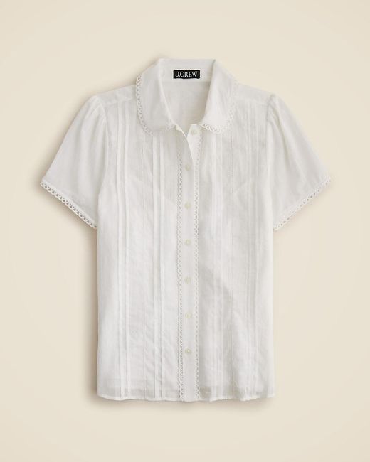 J.Crew White Button-Up Short-Sleeve Shirt