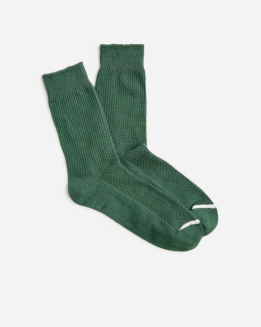 J.Crew Green Cotton-Blend Basket-Weave Socks for men