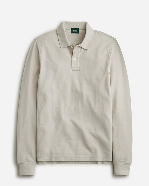 J.Crew Gray Long-sleeve Classic Piqué Polo Shirt for men