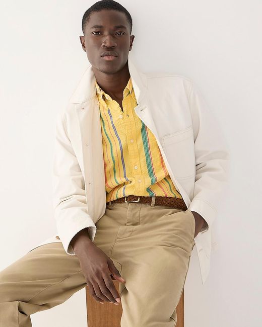 J.Crew Wallace Barnes Lightweight Twill Chore Jacket in Natural for Men Lyst