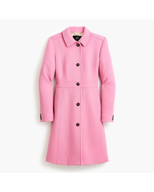 J.Crew Pink Classic Lady Day Coat In Italian Double-cloth Wool With Thinsulate