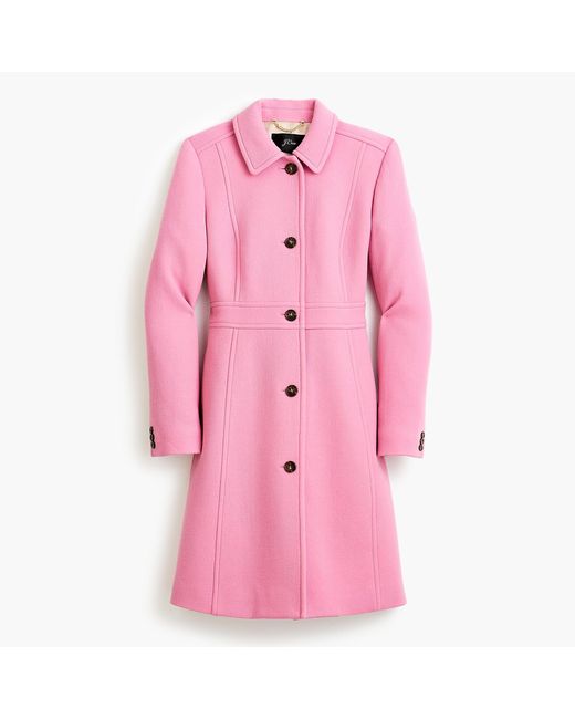 J.Crew Pink Petite Classic Lady Day Coat In Italian Double-cloth Wool With Thinsulate