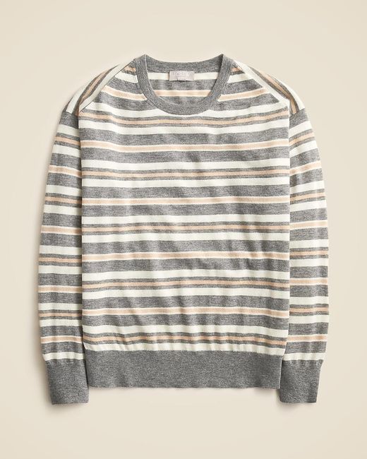 J.Crew Natural Featherweight Cashmere Relaxed Crewneck Sweater