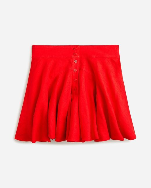 J.Crew Red Button-Up Mini Skirt