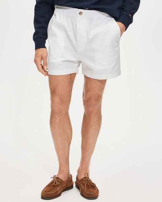 J.Crew White "4" Lightweight Chino Drawstring Short" for men