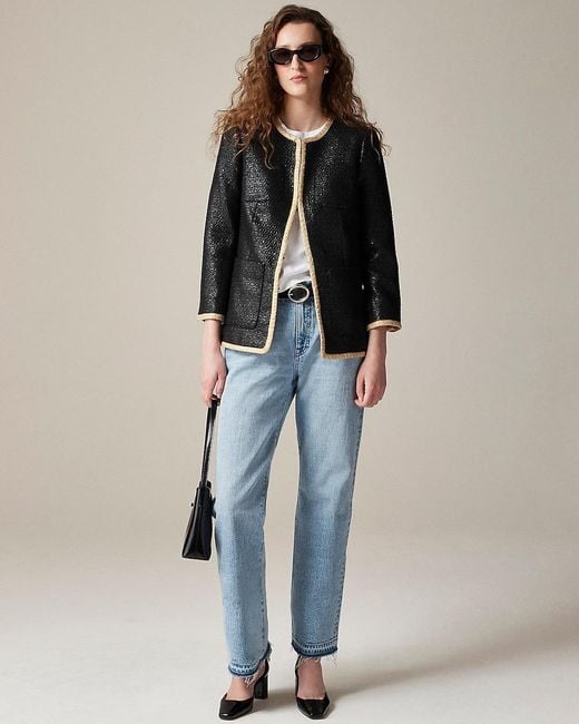 J.Crew Blue Lacquered Tweed Jacket