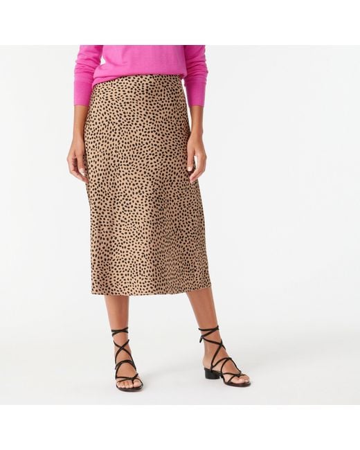 J.Crew Pull on Slip Skirt In Leopard Dot Lyst