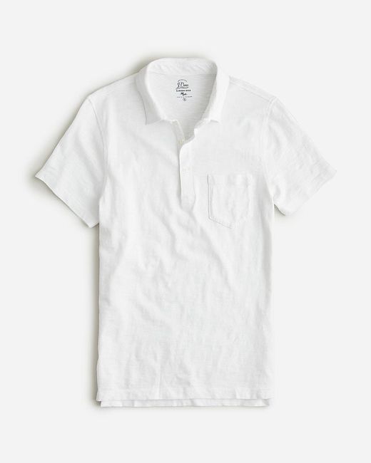 J.Crew White Slim Garment-Dyed Slub Jersey Polo Shirt for men