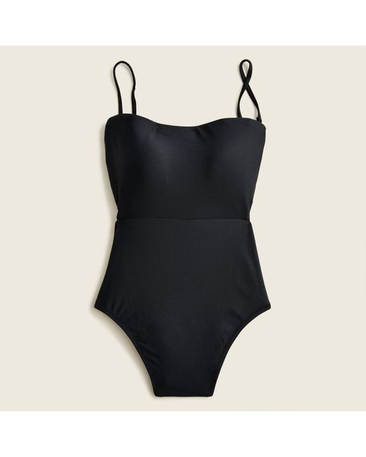 J.Crew Synthetic Cutout Tie-back One Piece in Black - Lyst