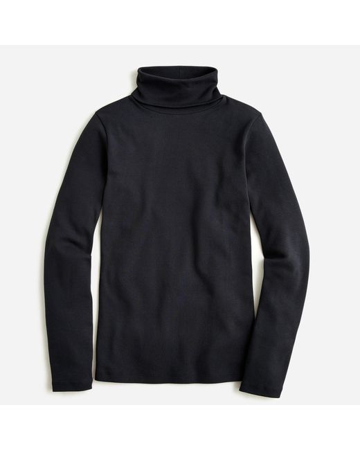 J.Crew Cotton Perfectfit Ribbed Turtleneck in Black Lyst