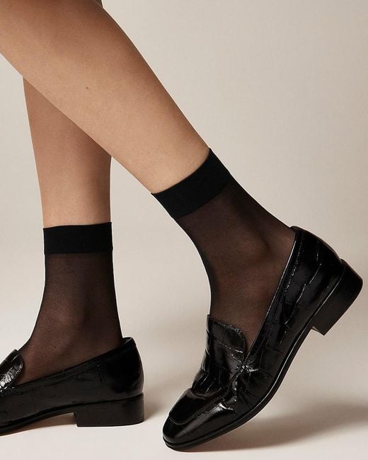 J.Crew Black Sheer Bootie Socks Three-Pack
