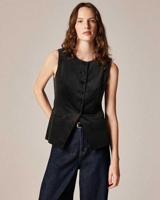 J.Crew Black Essential Cutaway Vest Top