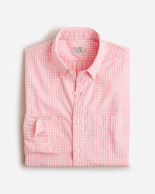 J.Crew Pink Tall Secret Wash Cotton Poplin Shirt for men