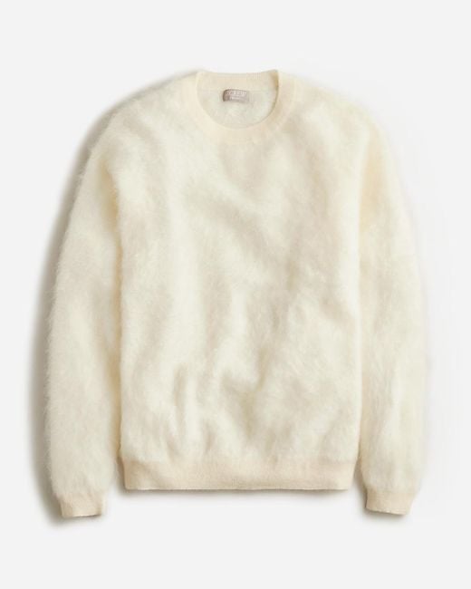 J.Crew Natural Brushed Cashmere Relaxed Crewneck Sweater
